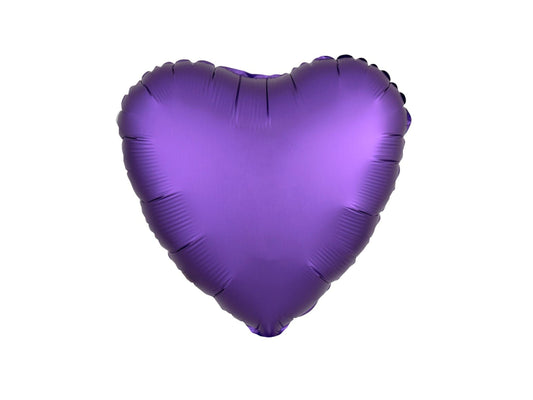 Heart Foil Balloon Silk Lustre Purple 46cm