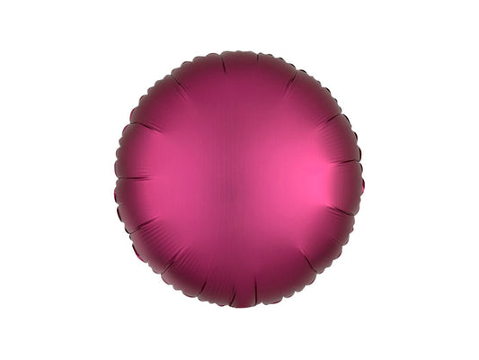 Круглый Фольгированный Шар Шелковый Блеск Гранат 43см