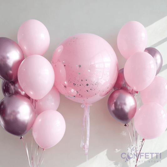 Giant Confetti Pink Balloon Arrangement - Confetti Party Store Balloons Limassol