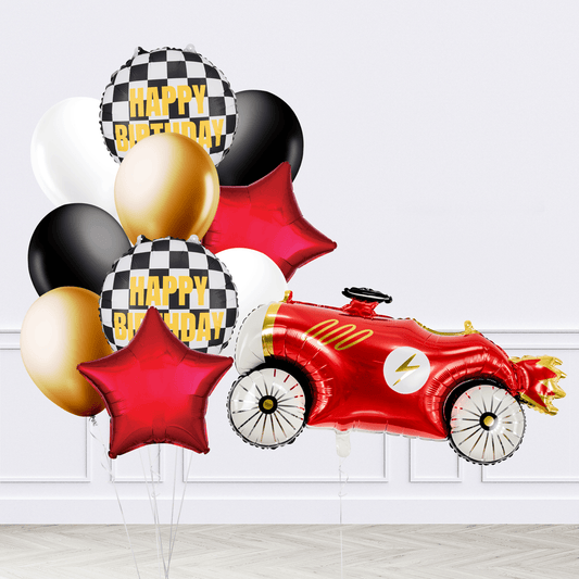 Car Birthday Inflated Balloon Package - Confetti Party Store Balloons Limassol