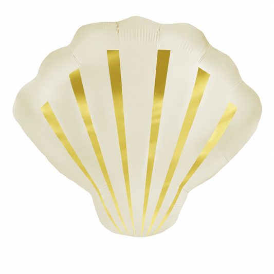 Seashell Ivory and Gold Foil Balloon 53cm - Confetti Party Store Balloons Limassol