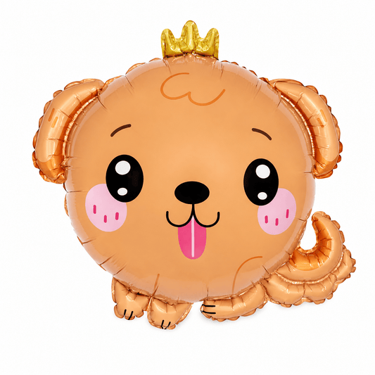 Cute Dog with Crown Foil Balloon 58cm - Confetti Party Store Balloons Limassol