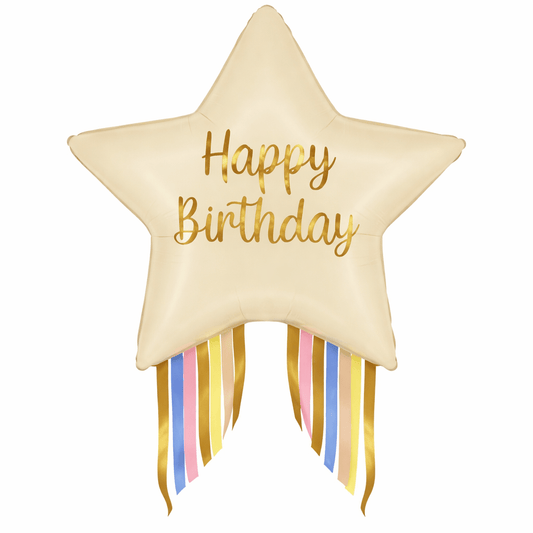 Star Happy Birthday Foil Balloon 74 cm - Confetti Party Store Balloons Limassol