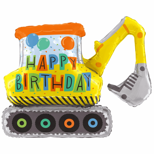 Excavator Happy Birthday Foil Balloon 79 cm - Confetti Party Store Balloons Limassol