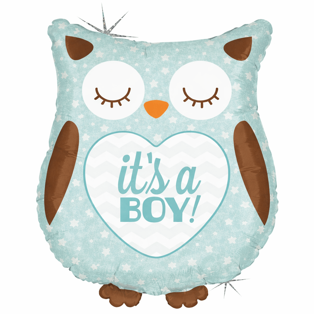 It's a Boy Owl Foil Balloon 58 cm - Confetti Party Store Balloons Limassol