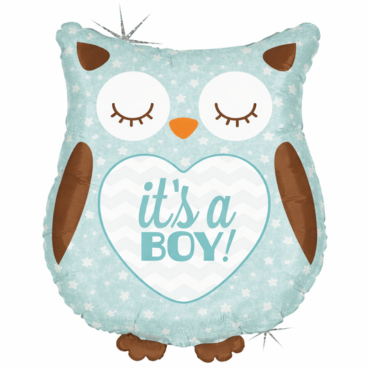 It's a Boy Owl Foil Balloon 58 cm - Confetti Party Store Balloons Limassol
