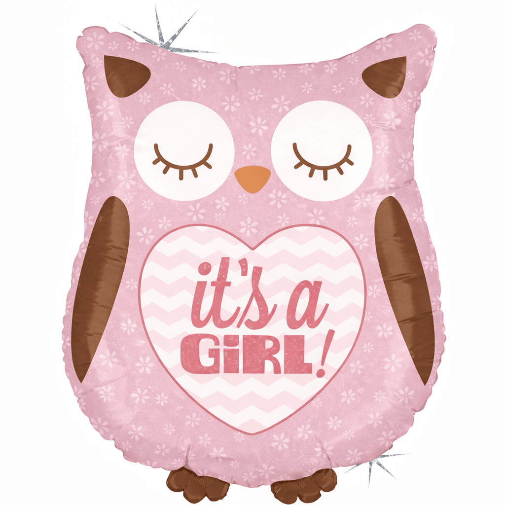 It’s a Girl Owl Foil Balloon 58 cm - Confetti Party Store Balloons Limassol