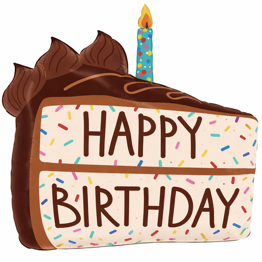 Birthday Cake Slice Foil Balloon 71 cm - Confetti Party Store Balloons Limassol