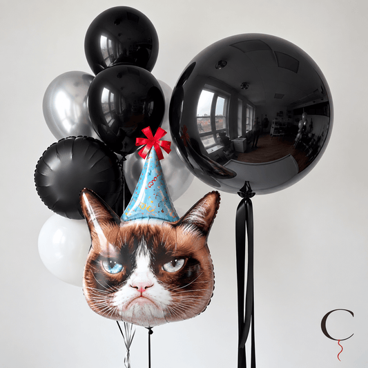 Grumpy Cat Black Balloon Set - Confetti Party Store Balloons Limassol