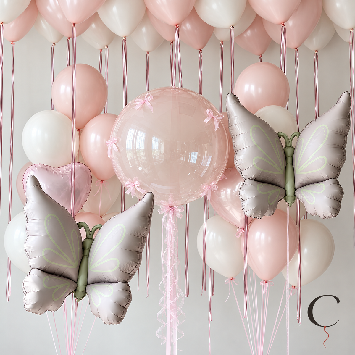 Blush Butterfly Garden Balloon Set