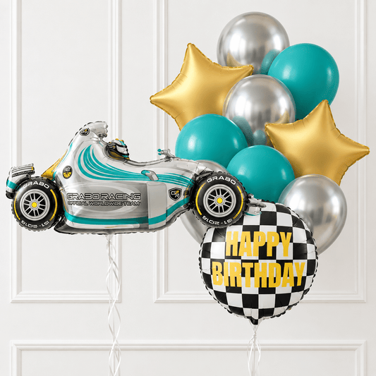 Formula Racing Car Helium Balloon Set - Confetti Party Store Balloons Limassol