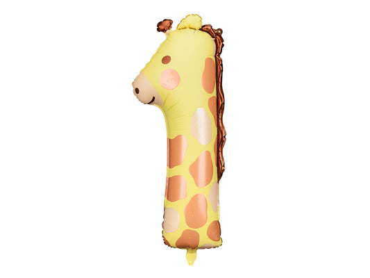 Number 1 Giraffe Foil Balloon 90cm - Confetti Party Store Balloons Limassol