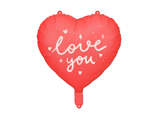 Heart Love You Foil Balloon Red 46cm - Confetti Party Store Balloons Limassol