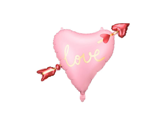 Heart with Arrow Love Foil Balloon Pink 55cm - Confetti Party Store Balloons Limassol