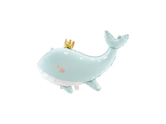 Whale Foil Balloon Sky Blue 93cm - Confetti Party Store Balloons Limassol
