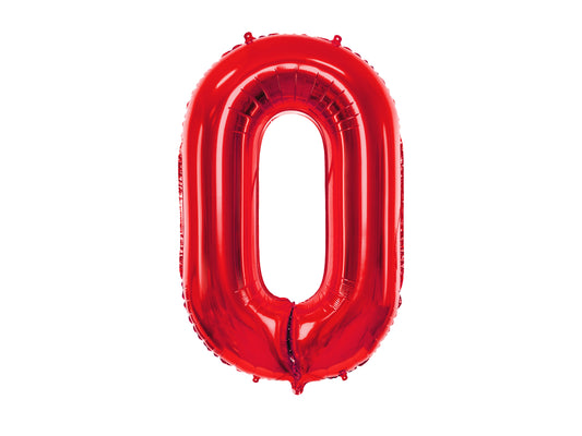 Number 0 Foil Balloon Red 86cm - Confetti Party Store Balloons Limassol