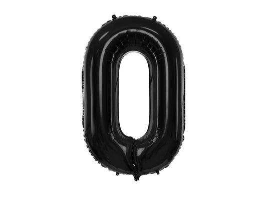 Number 0 Foil Balloon Black 86cm - Confetti Party Store Balloons Limassol