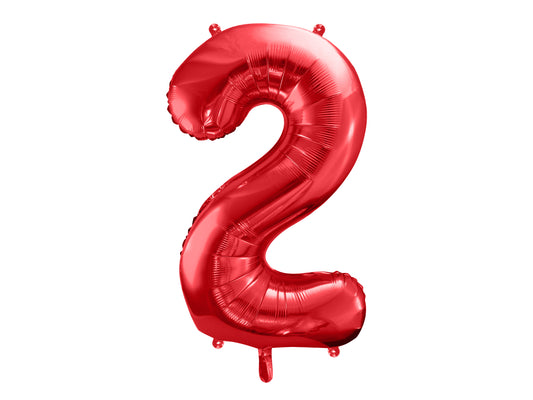 Number 2 Foil Balloon Red 86cm - Confetti Party Store Balloons Limassol