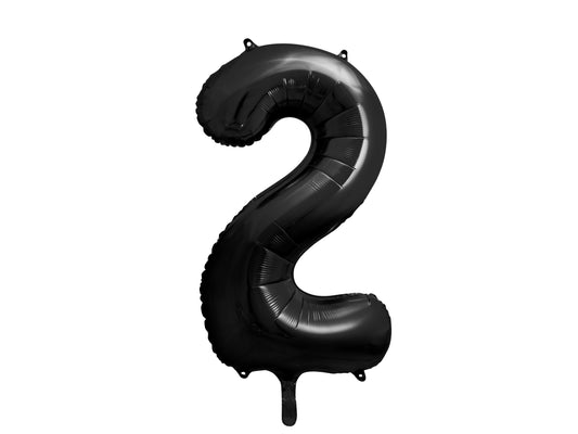 Number 2 Foil Balloon Black 86cm - Confetti Party Store Balloons Limassol