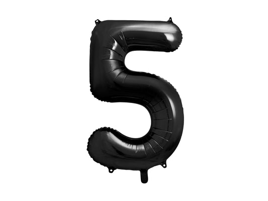 Number 5 Foil Balloon Black 86cm - Confetti Party Store Balloons Limassol