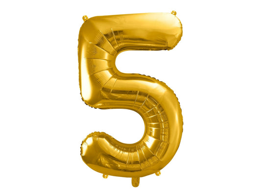 Number 5 Foil Balloon Gold 86cm - Confetti Party Store Balloons Limassol