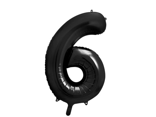 Number 6 Foil Balloon Black 86cm - Confetti Party Store Balloons Limassol