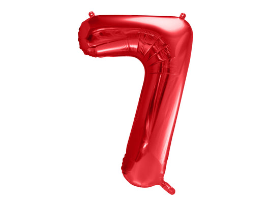 Number 7 Foil Balloon Red 86cm - Confetti Party Store Balloons Limassol