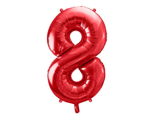 Number 8 Foil Balloon Red 86cm - Confetti Party Store Balloons Limassol
