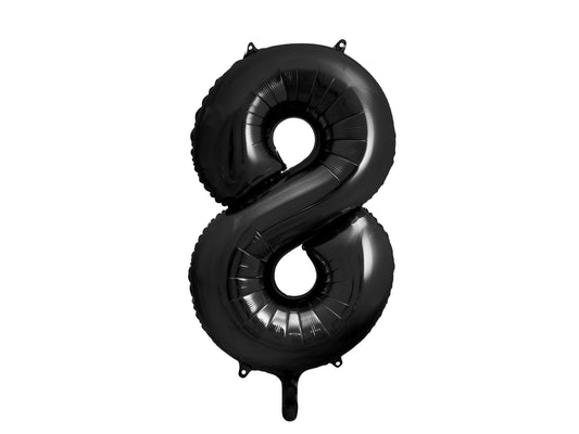 Number 8 Foil Balloon Black 86cm - Confetti Party Store Balloons Limassol