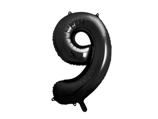 Number 9 Foil Balloon Black 86cm - Confetti Party Store Balloons Limassol