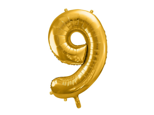 Number 9 Foil Balloon Gold 86cm - Confetti Party Store Balloons Limassol
