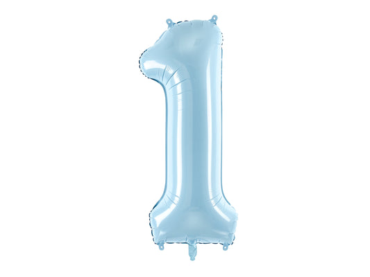 Number 1 Foil Balloon Light Blue 86cm - Confetti Party Store Balloons Limassol