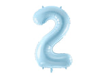 Number 2 Foil Balloon Light Blue 86cm - Confetti Party Store Balloons Limassol