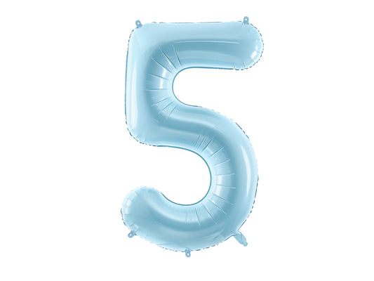 Number 5 Foil Balloon Light Blue 86cm - Confetti Party Store Balloons Limassol
