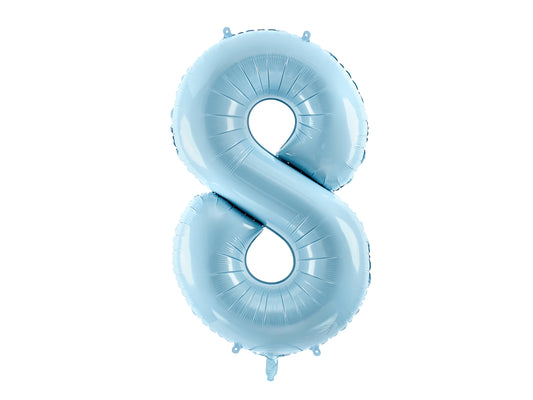 Number 8 Foil Balloon Light Blue 86cm - Confetti Party Store Balloons Limassol