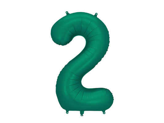 Number 2 Foil Balloon, 86cm, Bottle Green - Confetti Party Store Balloons Limassol
