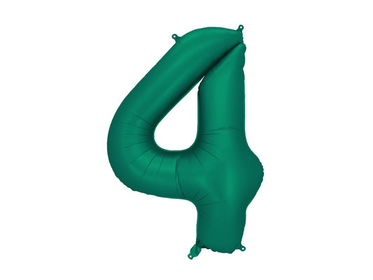 Number 4 Foil Balloon, 86cm, Bottle Green - Confetti Party Store Balloons Limassol