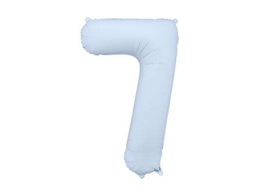 Number 7 Foil Balloon, 86cm, Matte Misty Blue - Confetti Party Store Balloons Limassol