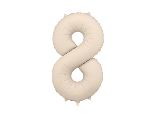 Number 8 Foil Balloon, 86cm, Matte Beige - Confetti Party Store Balloons Limassol