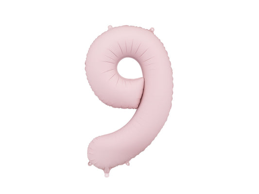 Number 9 Foil Balloon, 86cm, Matte Light Pink - Confetti Party Store Balloons Limassol