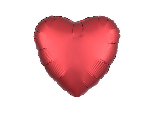Heart Foil Balloon Silk Lustre Red 46cm - Confetti Party Store Balloons Limassol