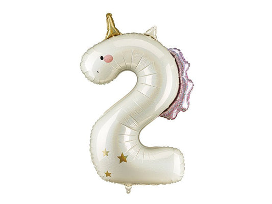 Unicorn Number 2 Foil Balloon 93 cm - Confetti Party Store Balloons Limassol
