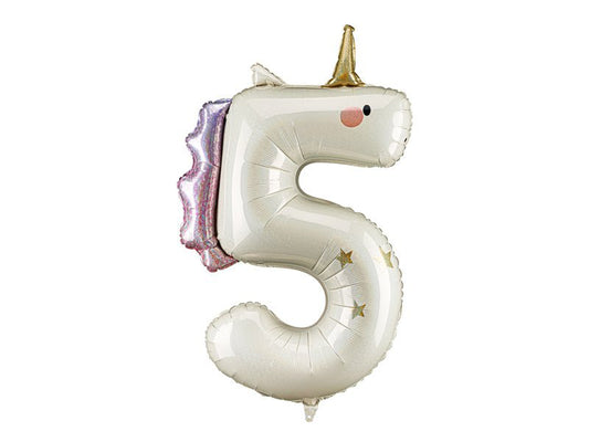 Unicorn Number 5 Foil Balloon 93 cm - Confetti Party Store Balloons Limassol