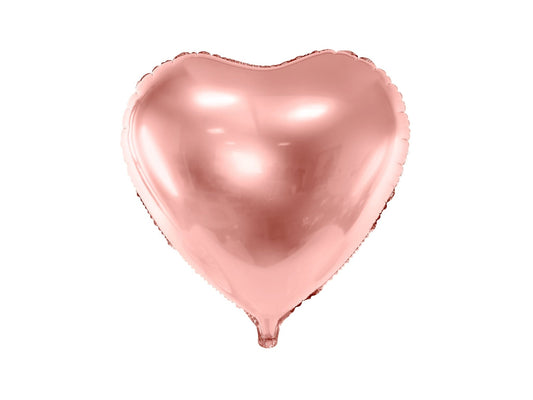 Heart Foil Balloon Rose Gold Mylar 46cm - Confetti Party Store Balloons Limassol