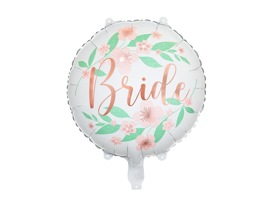 Round Foil Ballon Flower Bride White 43cm - Confetti Party Store Balloons Limassol