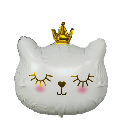 Cat Princess Foil Balloon in White 66cm - Confetti Party Store Balloons Limassol