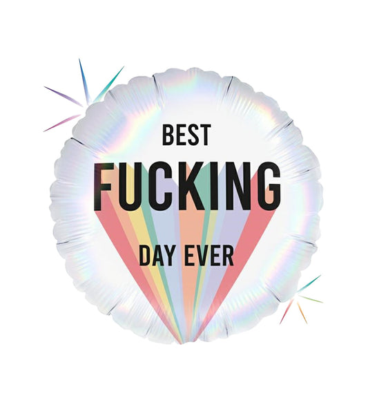 Round Best Day Ever Foil Balloon 46cm - Confetti Party Store Balloons Limassol