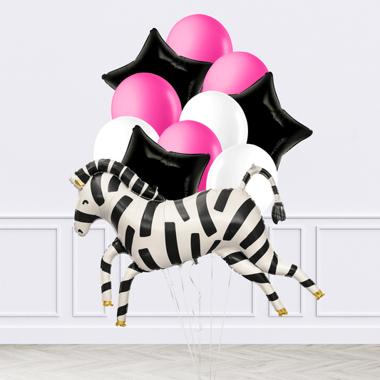 Zebra Inflated Balloon Package - Confetti Party Store