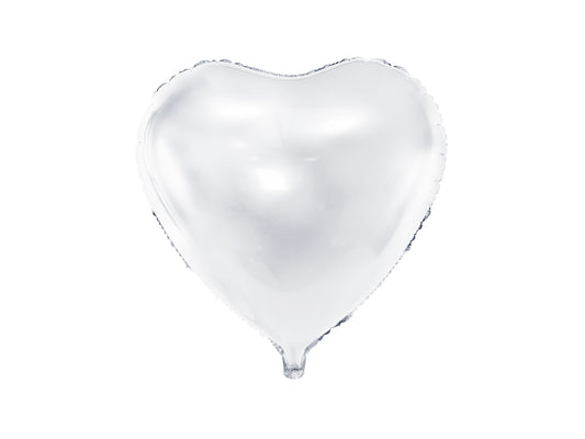 Heart Foil Balloon White 61cm
