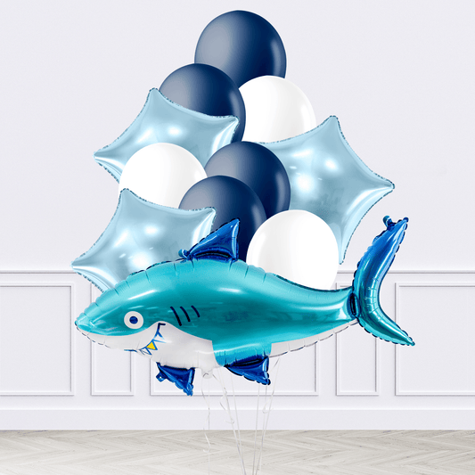 Blue Shark Balloon Inflated Balloon Package - Confetti Party Store Balloons Limassol